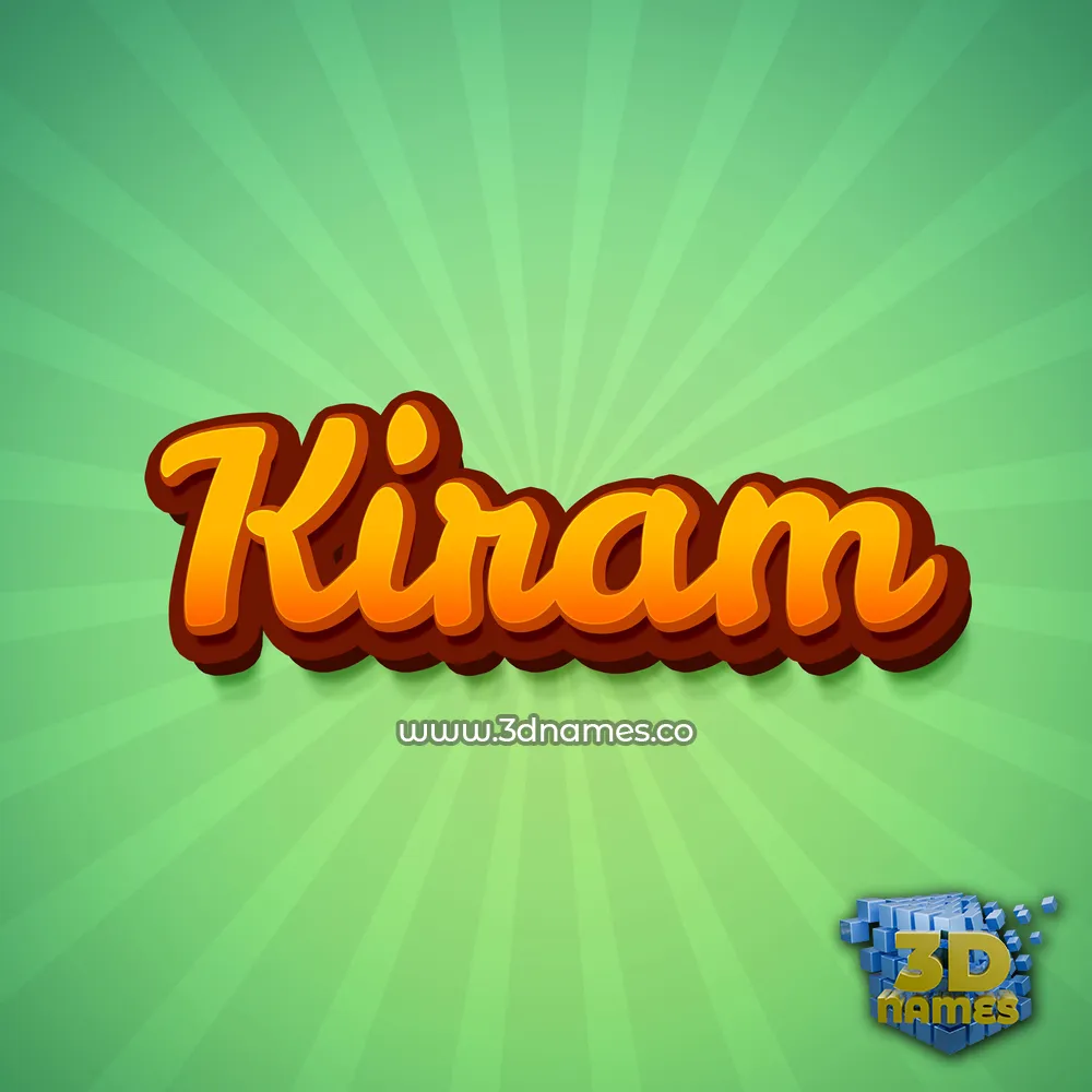kiram in Green Rays style - 3D name wallpaper
