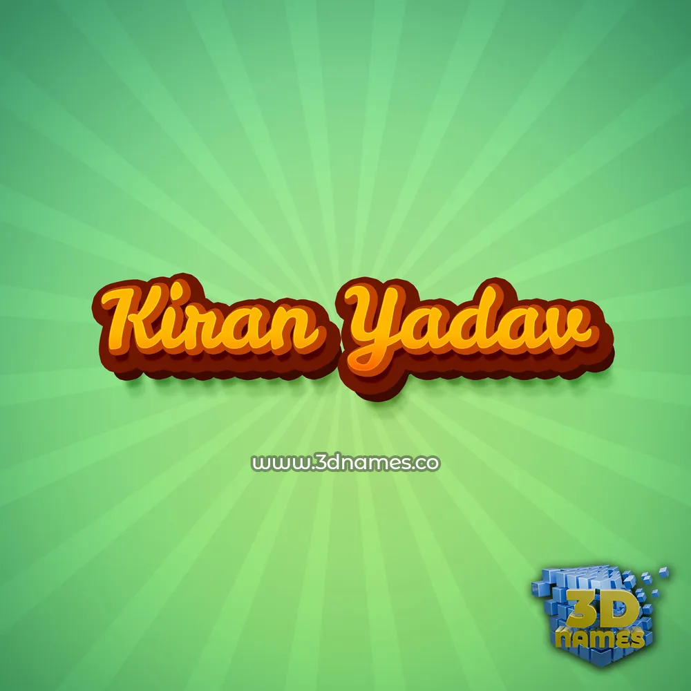 kiran yadav in Green Rays style - 3D name wallpaper