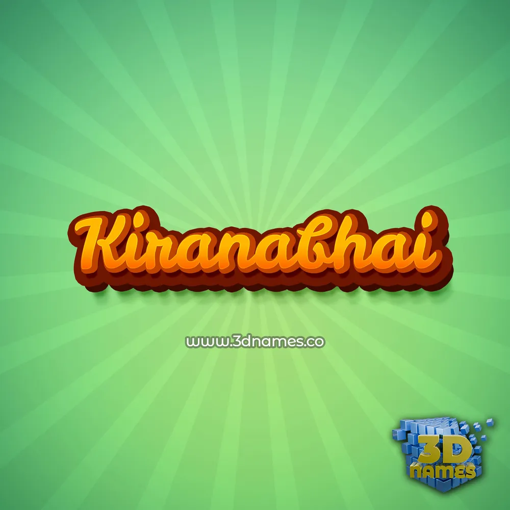 kiranabhai in Green Rays style - 3D name wallpaper