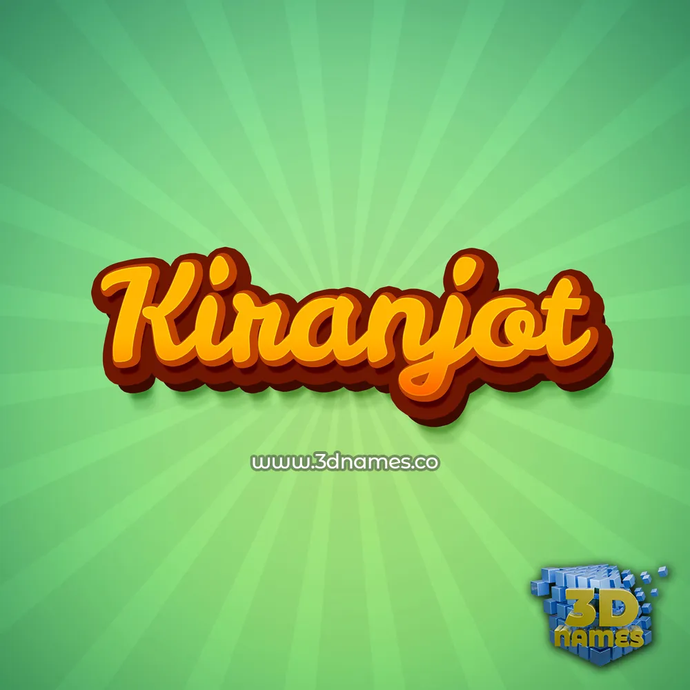 kiranjot in Green Rays style - 3D name wallpaper