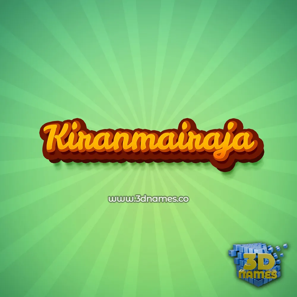 kiranmairaja in Green Rays style - 3D name wallpaper