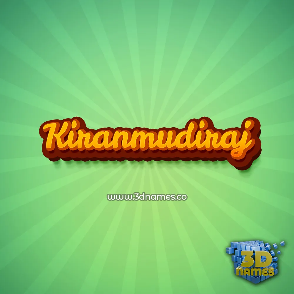 kiranmudiraj in Green Rays style - 3D name wallpaper