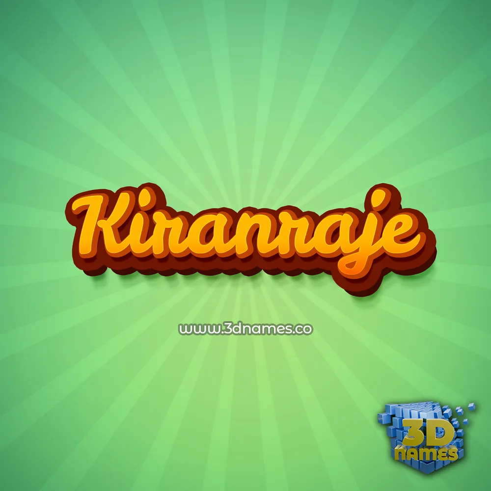 kiranraje in Green Rays style - 3D name wallpaper