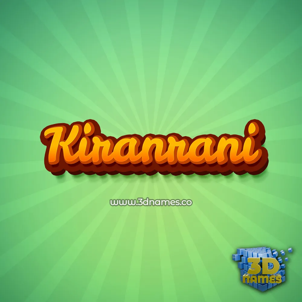 kiranrani in Green Rays style - 3D name wallpaper