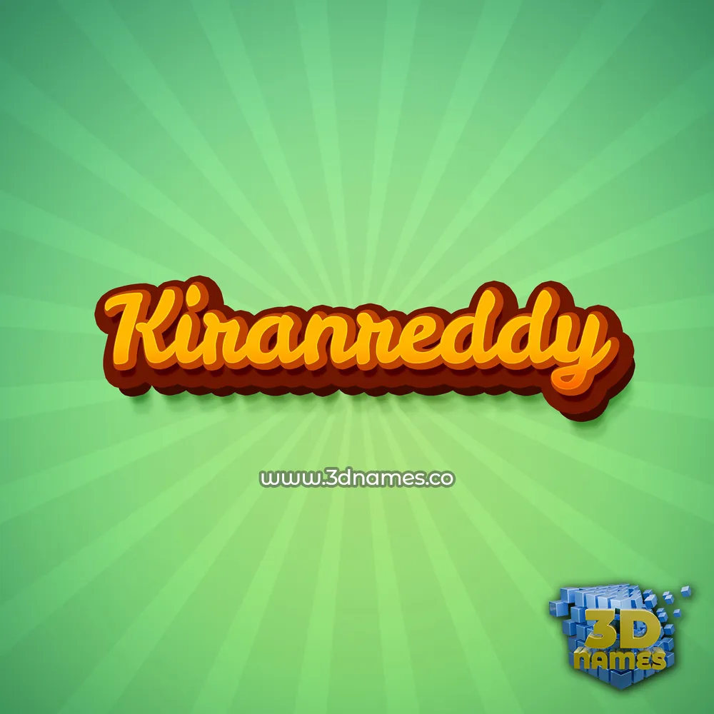 kiranreddy in Green Rays style - 3D name wallpaper