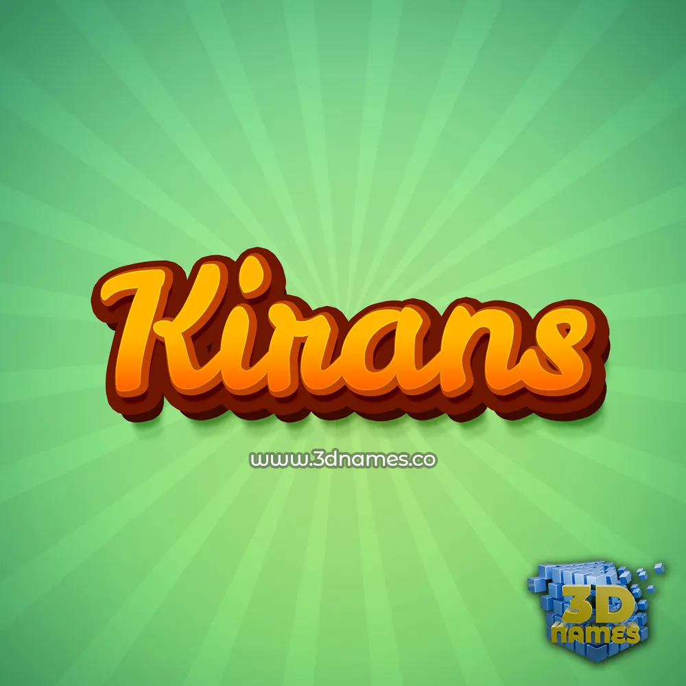 kirans in Green Rays style - 3D name wallpaper