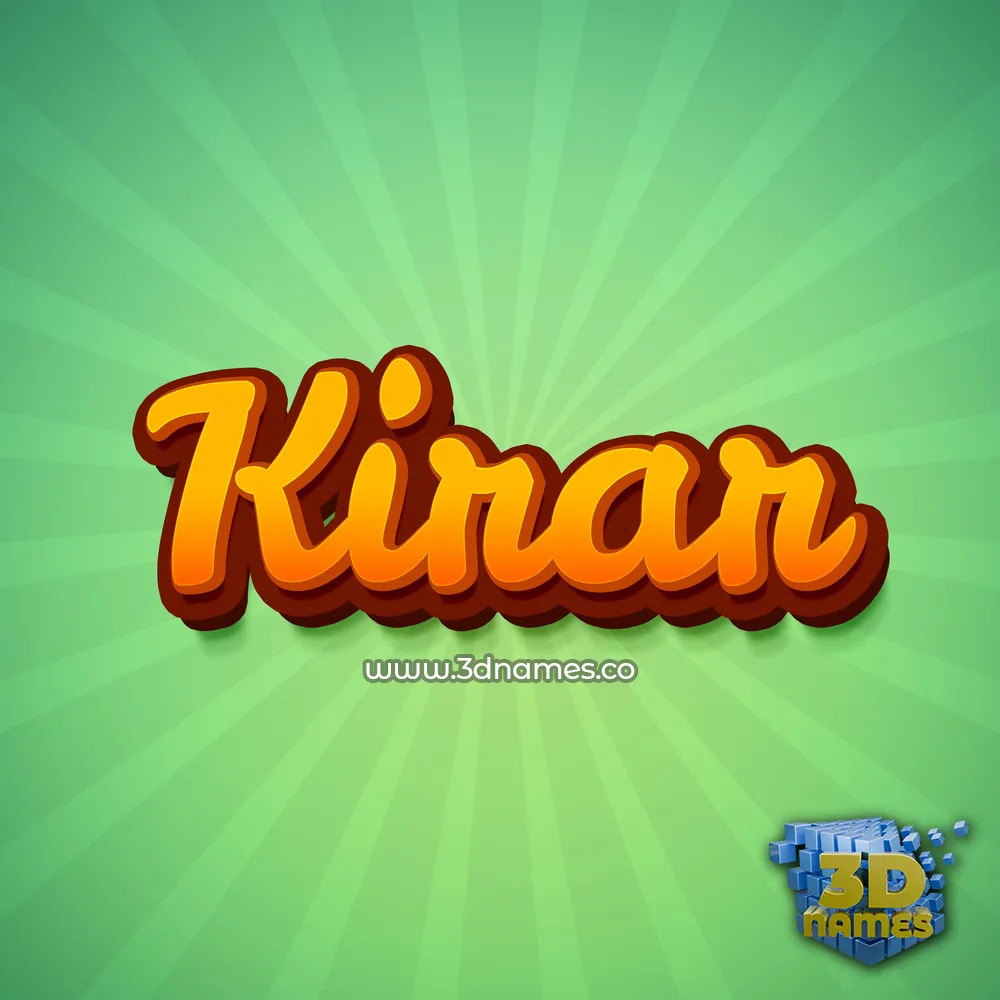 kirar in Green Rays style - 3D name wallpaper