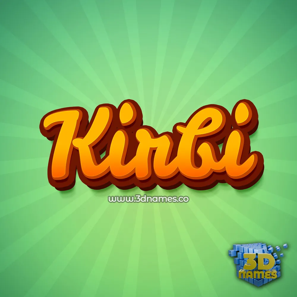 kirbi in Green Rays style - 3D name wallpaper