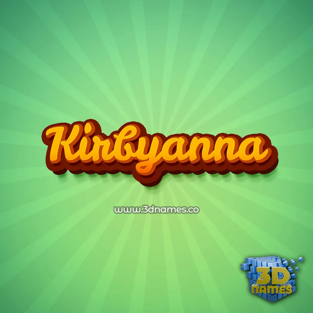 kirbyanna in Green Rays style - 3D name wallpaper