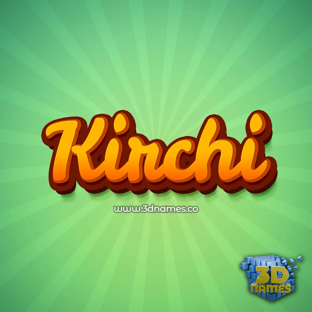 kirchi in Green Rays style - 3D name wallpaper
