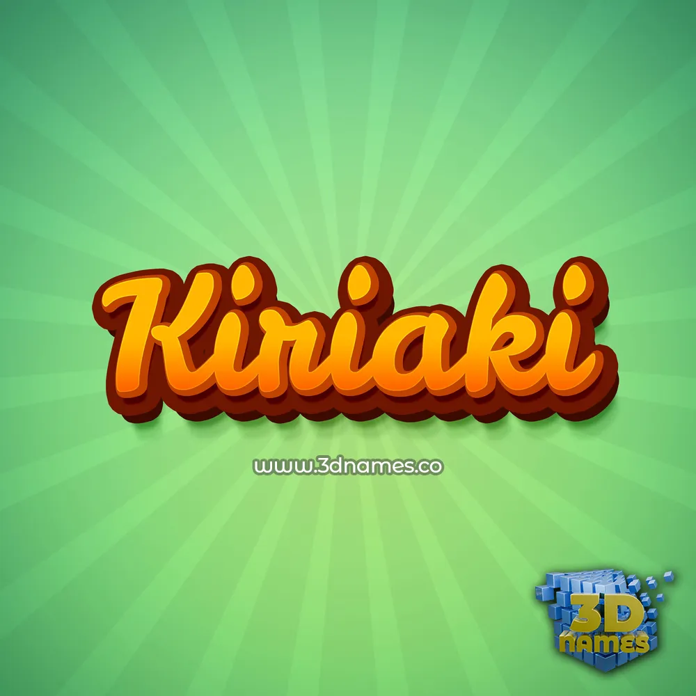 kiriaki in Green Rays style - 3D name wallpaper
