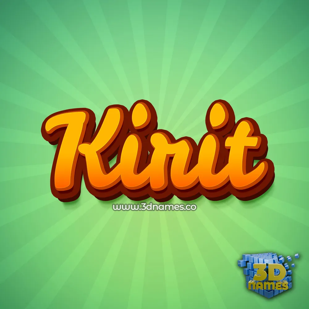 kirit in Green Rays style - 3D name wallpaper