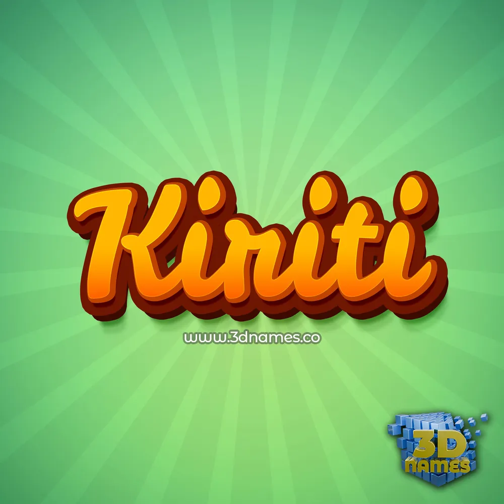kiriti in Green Rays style - 3D name wallpaper