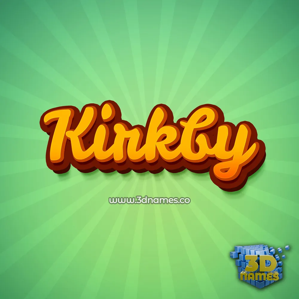 kirkby in Green Rays style - 3D name wallpaper