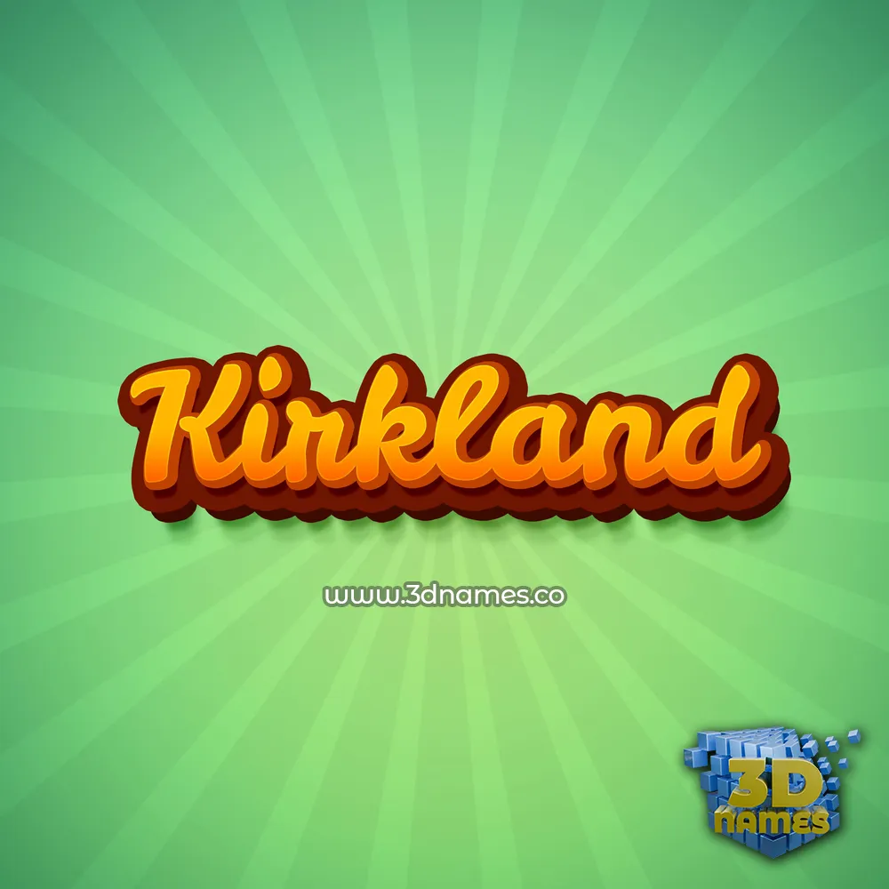 kirkland in Green Rays style - 3D name wallpaper