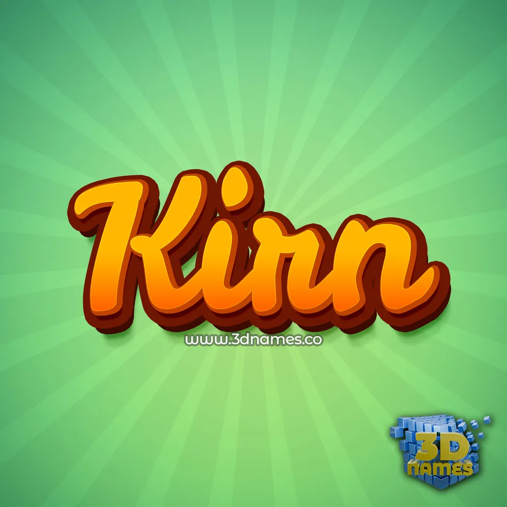 kirn in Green Rays style - 3D name wallpaper