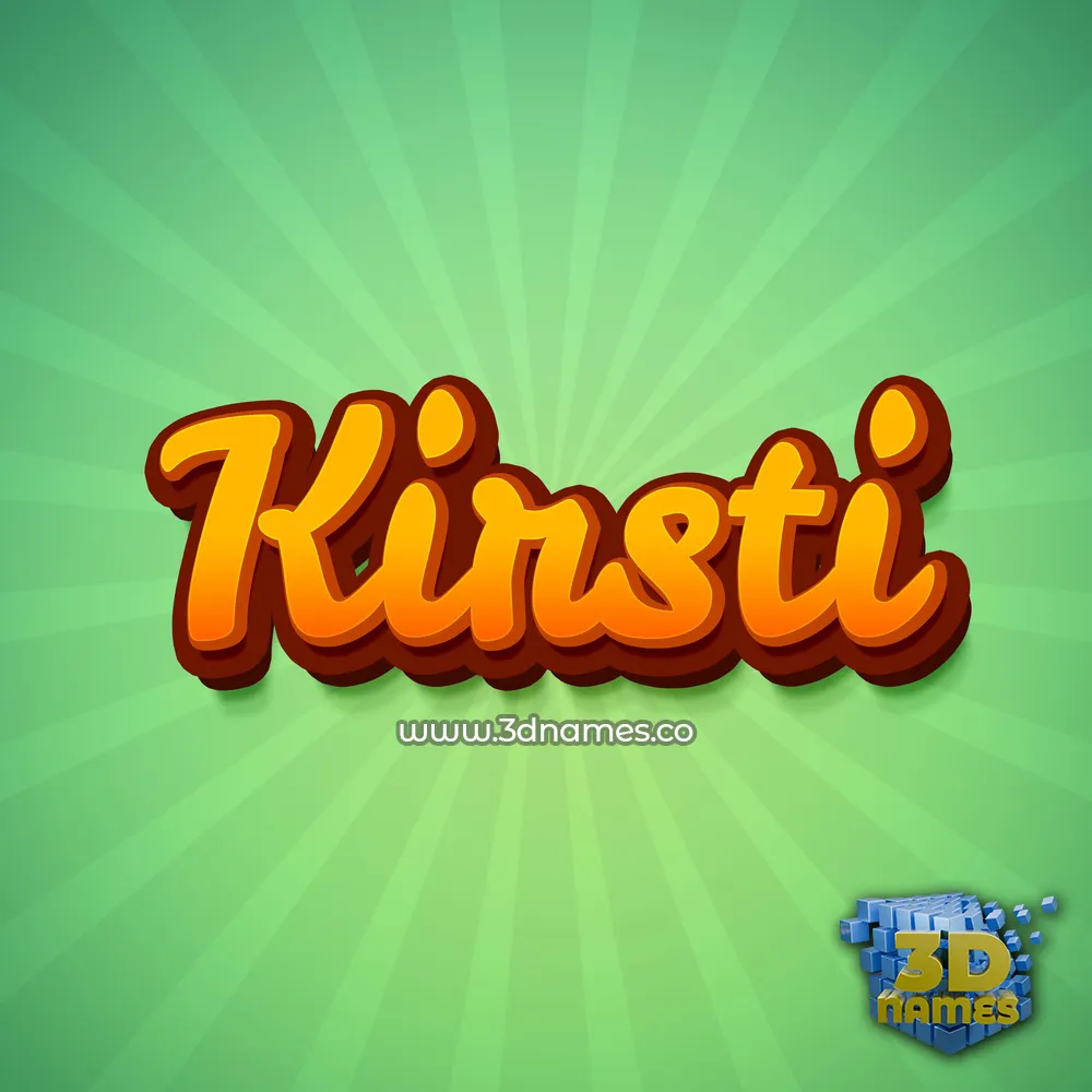 kirsti in Green Rays style - 3D name wallpaper