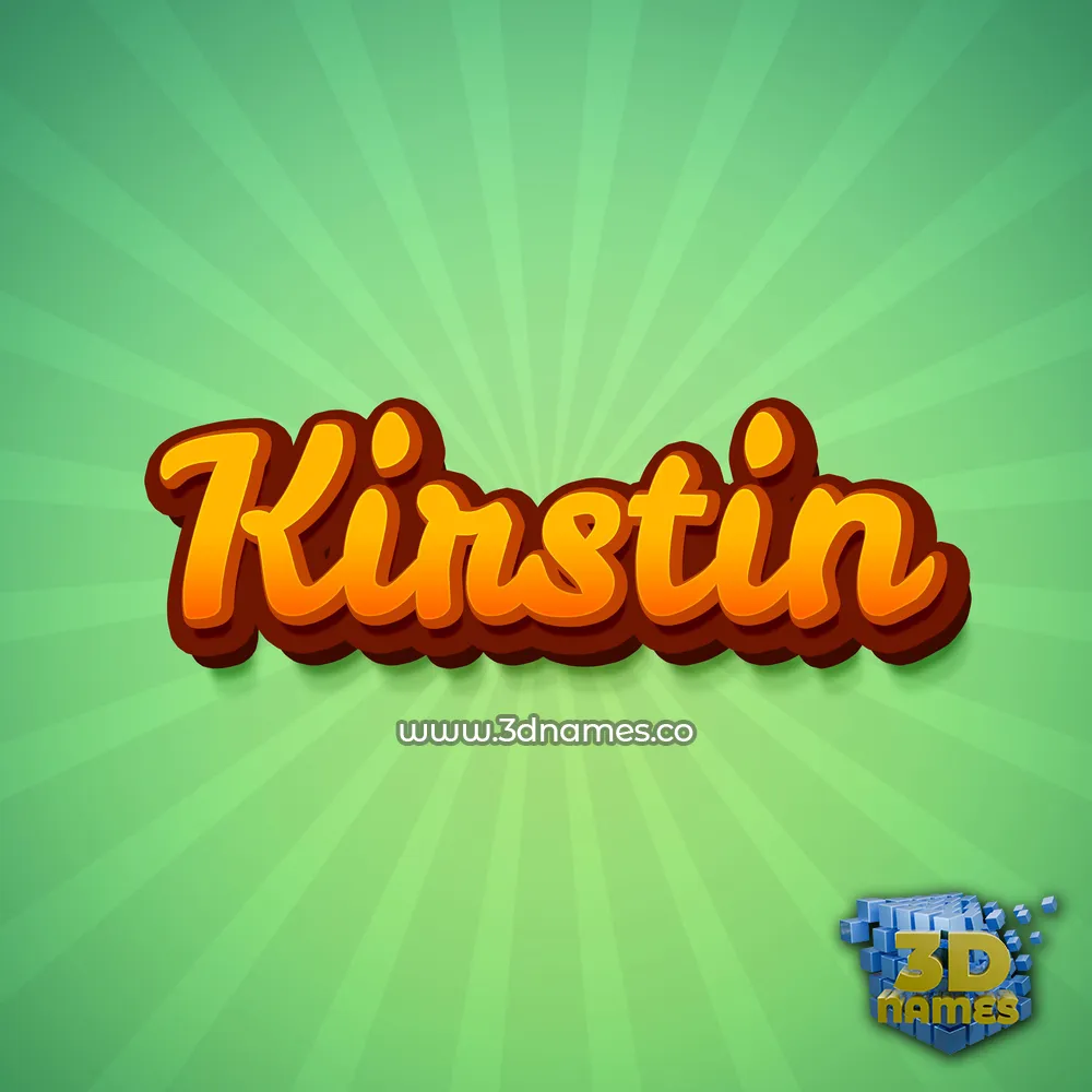 kirstin in Green Rays style - 3D name wallpaper