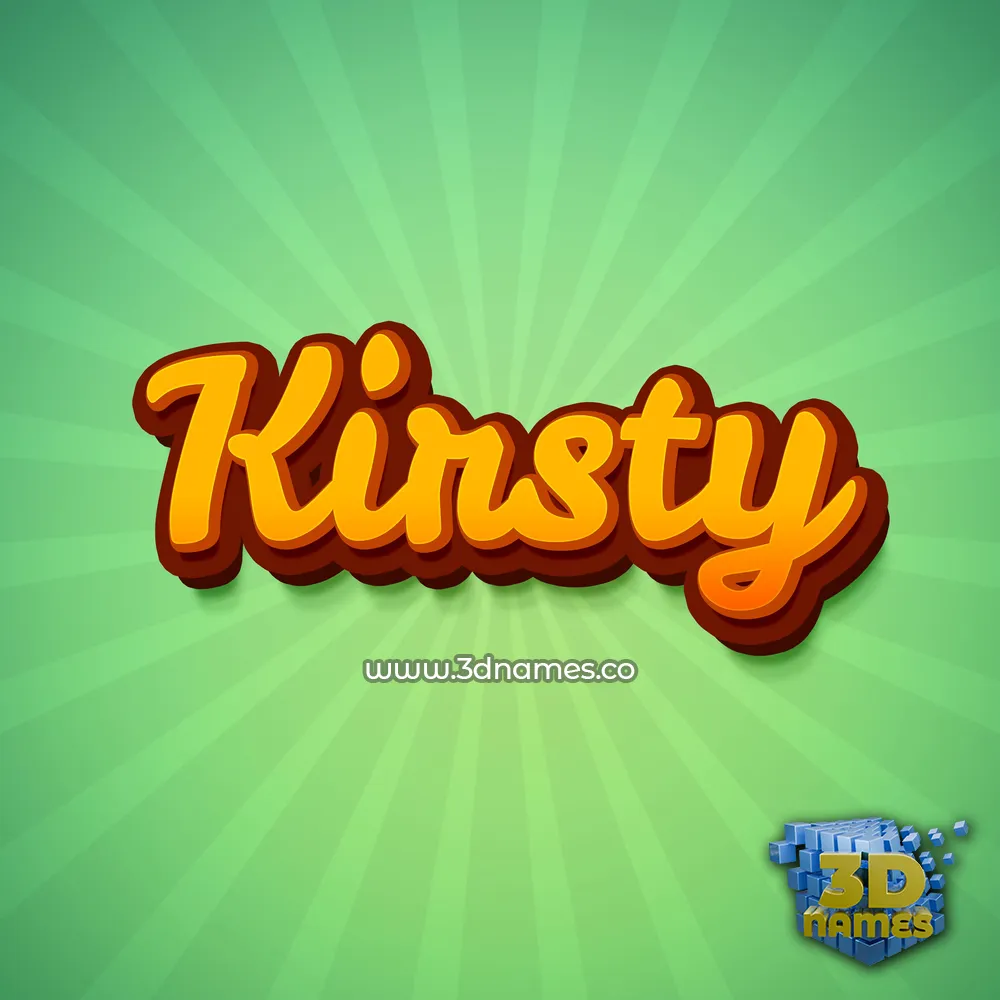 kirsty in Green Rays style - 3D name wallpaper
