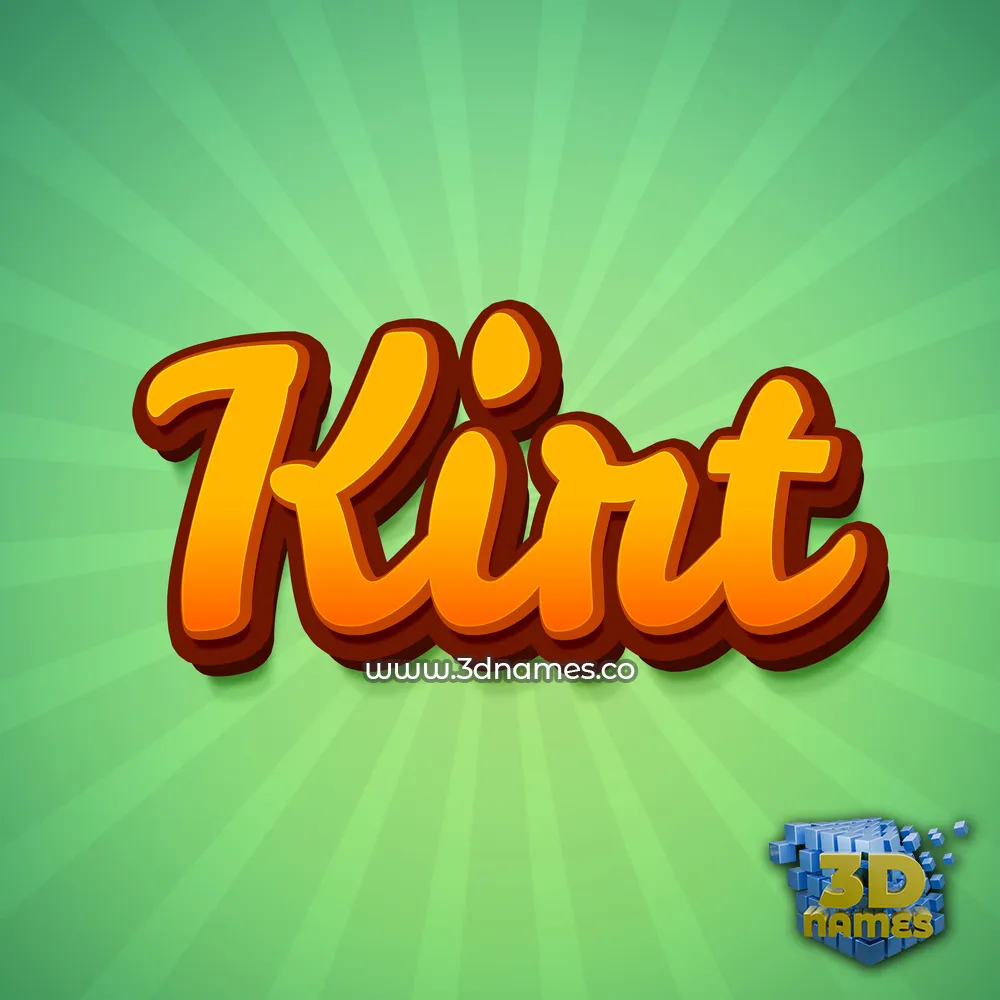 kirt in Green Rays style - 3D name wallpaper