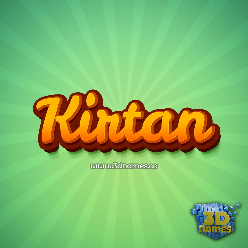 kirtan in Green Rays style - 3D name wallpaper