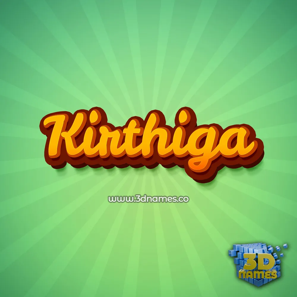 kirthiga in Green Rays style - 3D name wallpaper