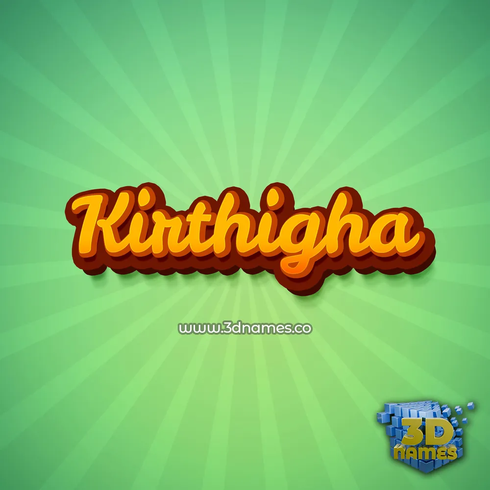 kirthigha in Green Rays style - 3D name wallpaper