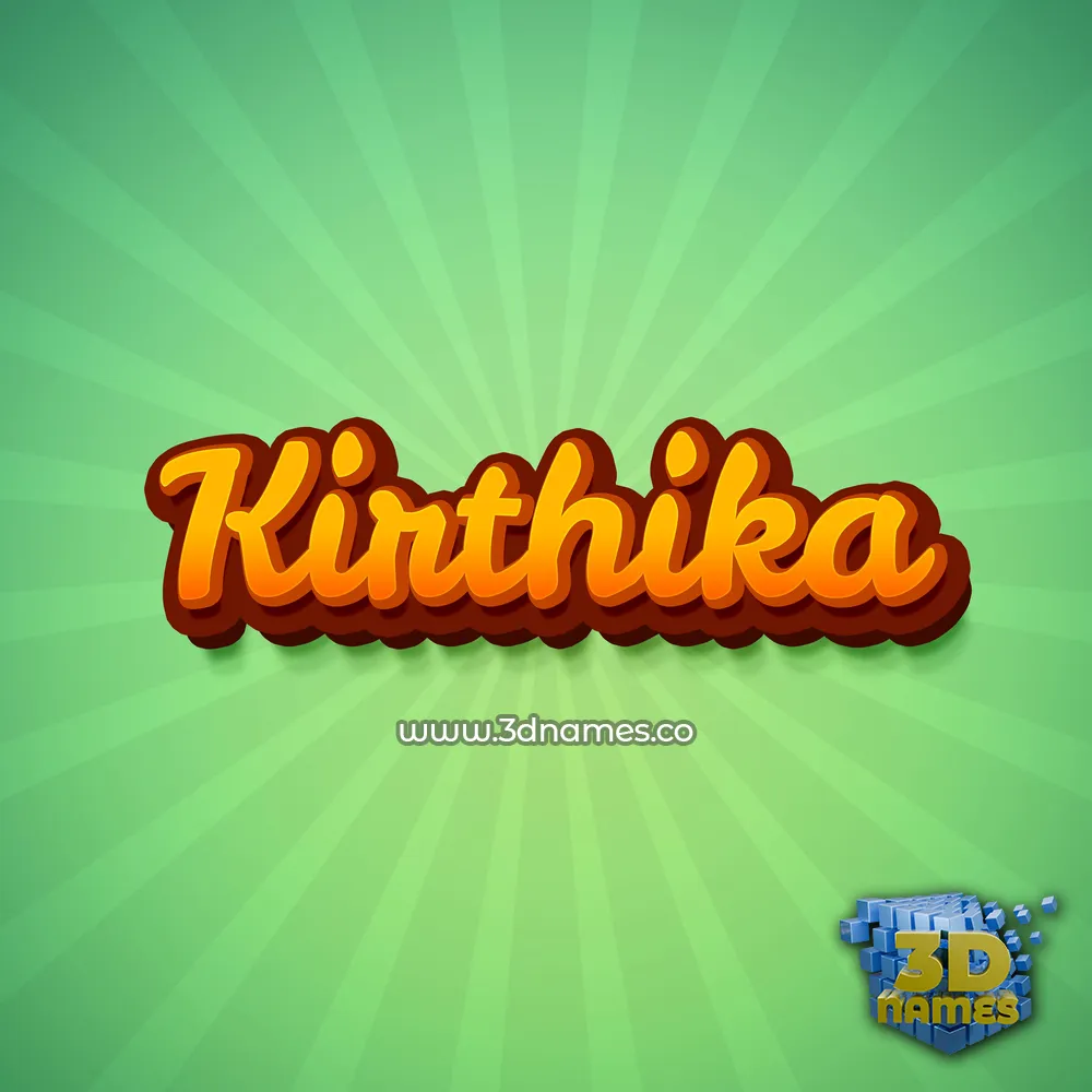 kirthika in Green Rays style - 3D name wallpaper