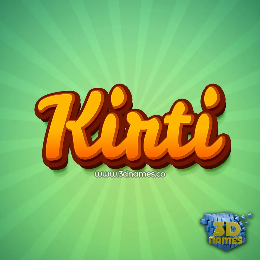 kirti in Green Rays style - 3D name wallpaper