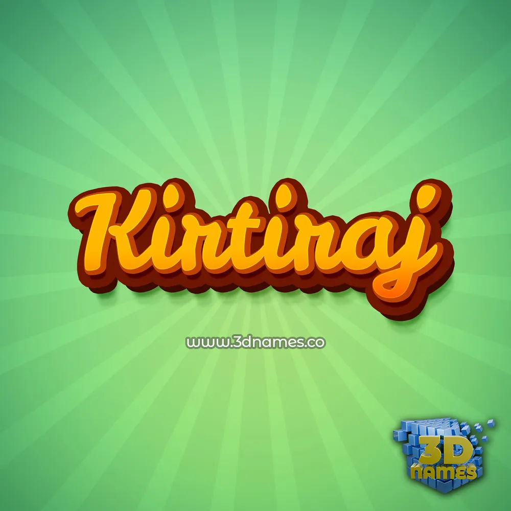 kirtiraj in Green Rays style - 3D name wallpaper