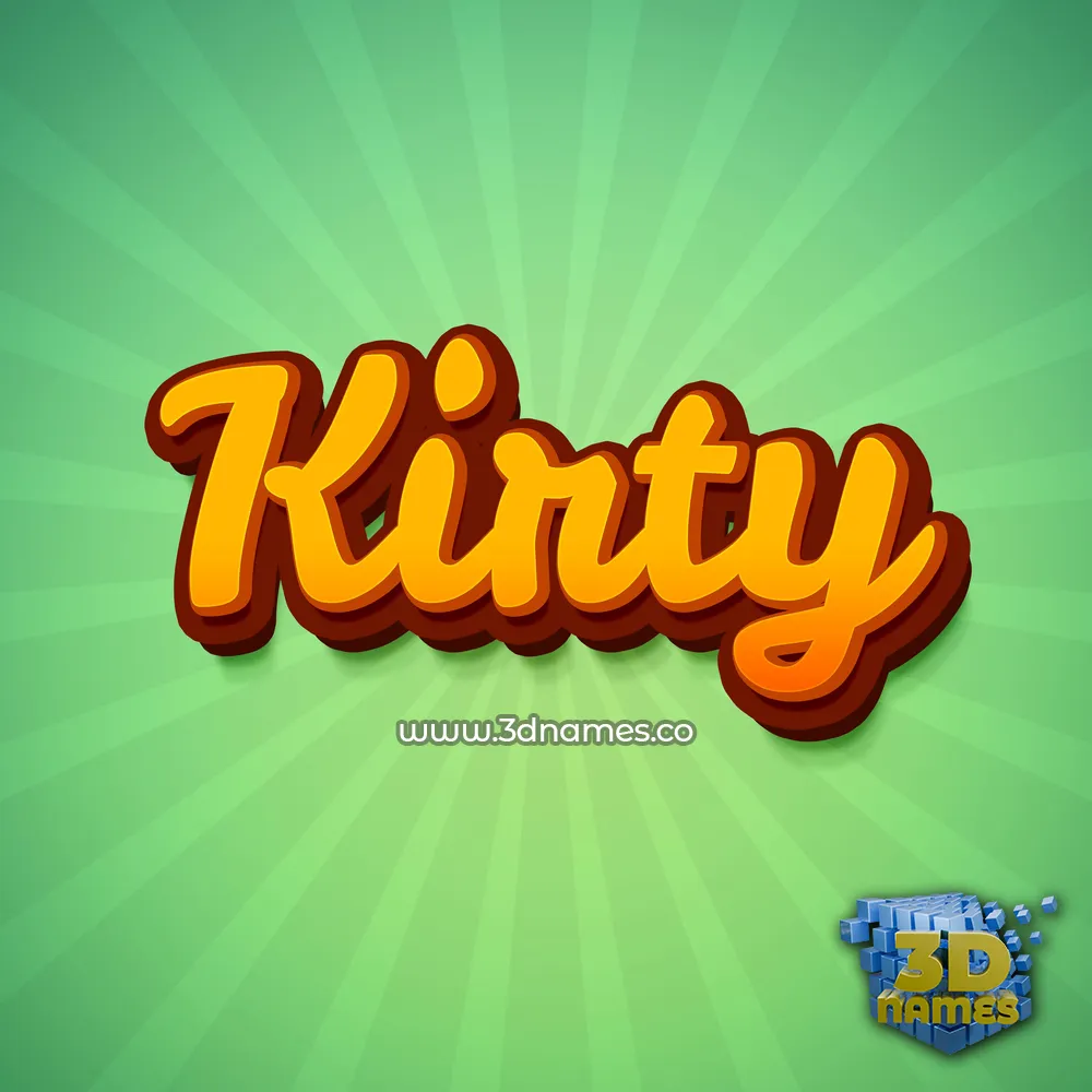 kirty in Green Rays style - 3D name wallpaper