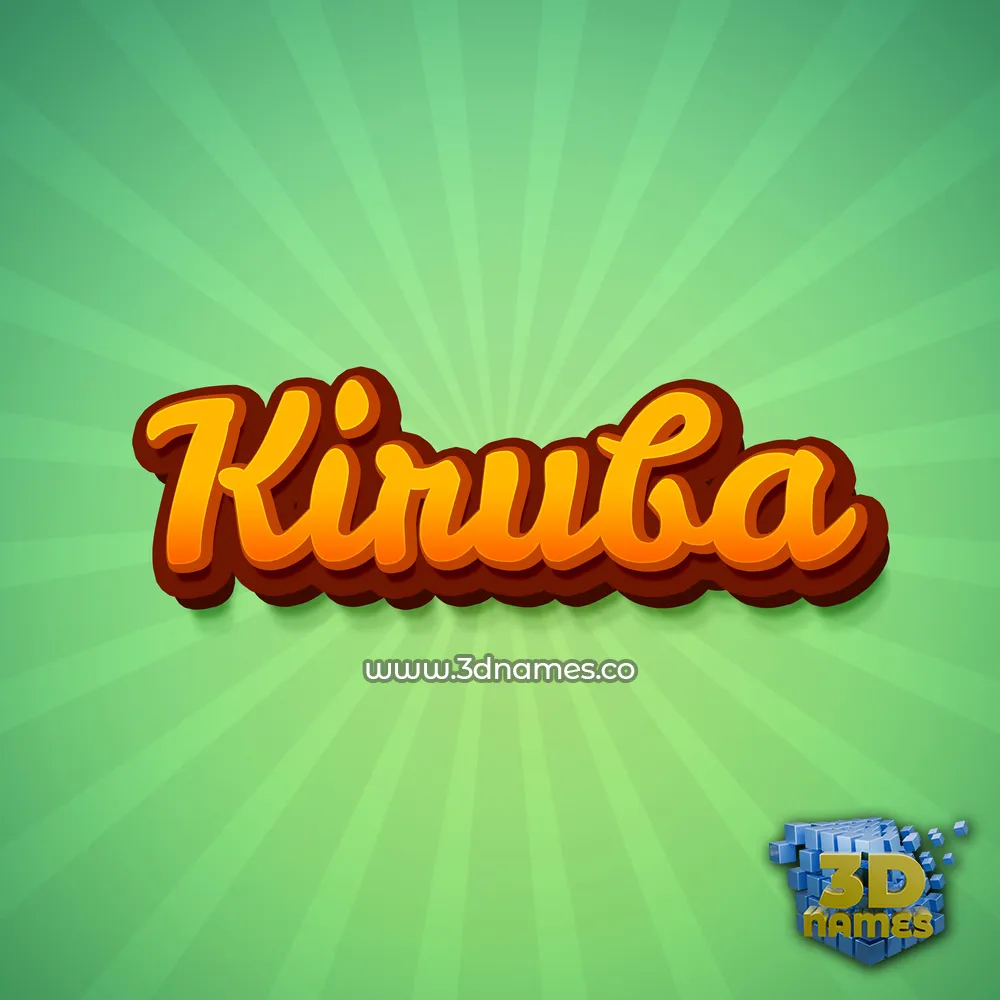 kiruba in Green Rays style - 3D name wallpaper