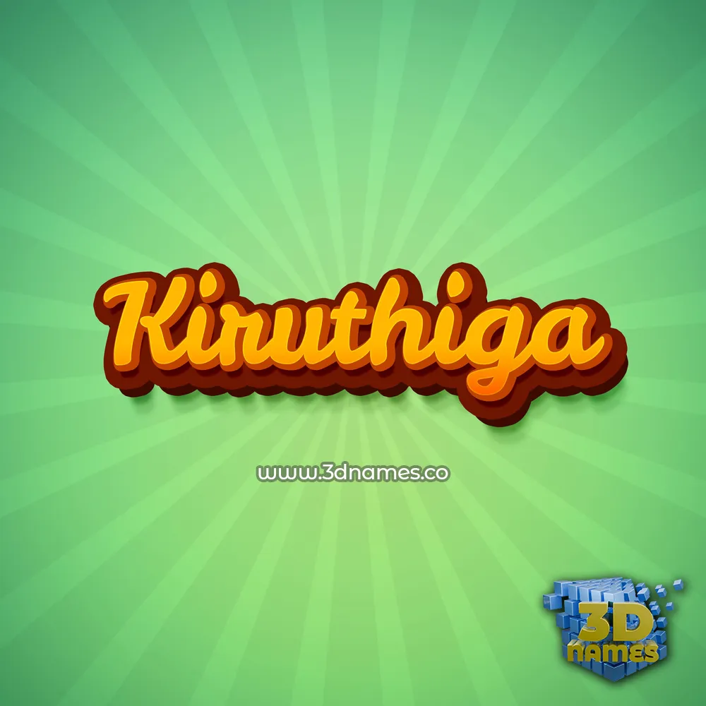 kiruthiga in Green Rays style - 3D name wallpaper