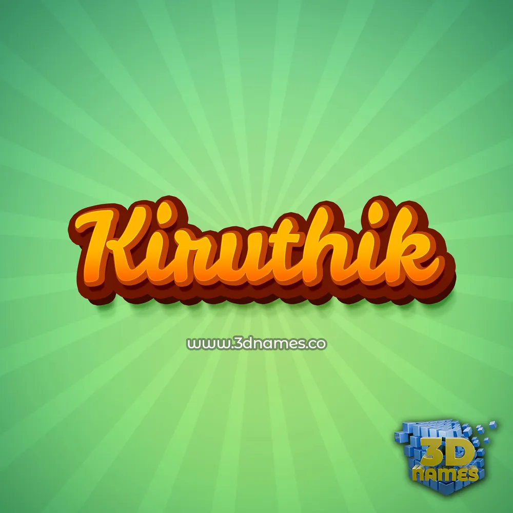 kiruthik in Green Rays style - 3D name wallpaper