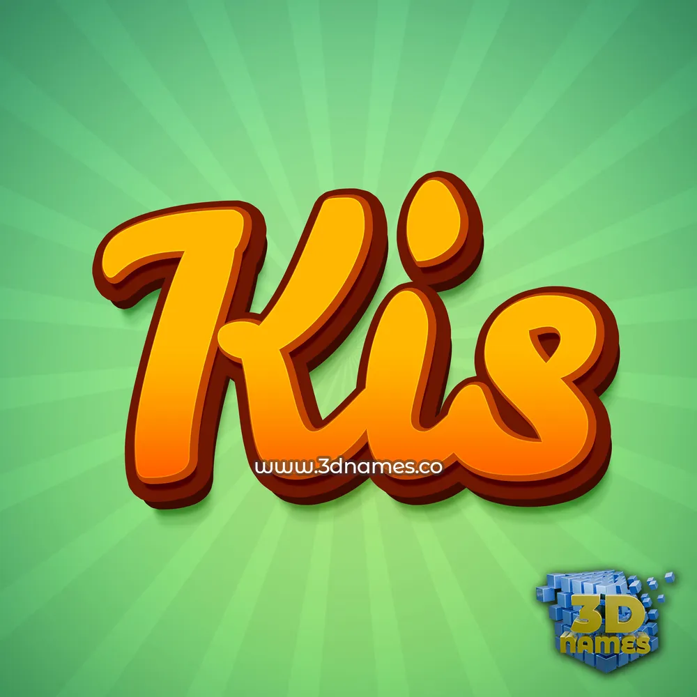 kis in Green Rays style - 3D name wallpaper