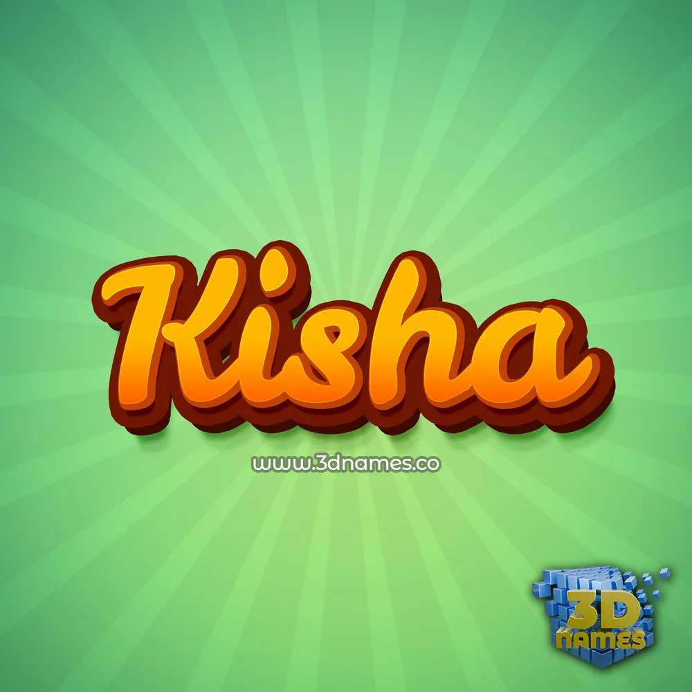 kisha in Green Rays style - 3D name wallpaper