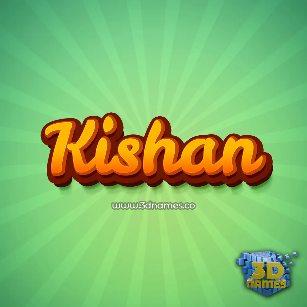 kishan in Green Rays style - 3D name wallpaper