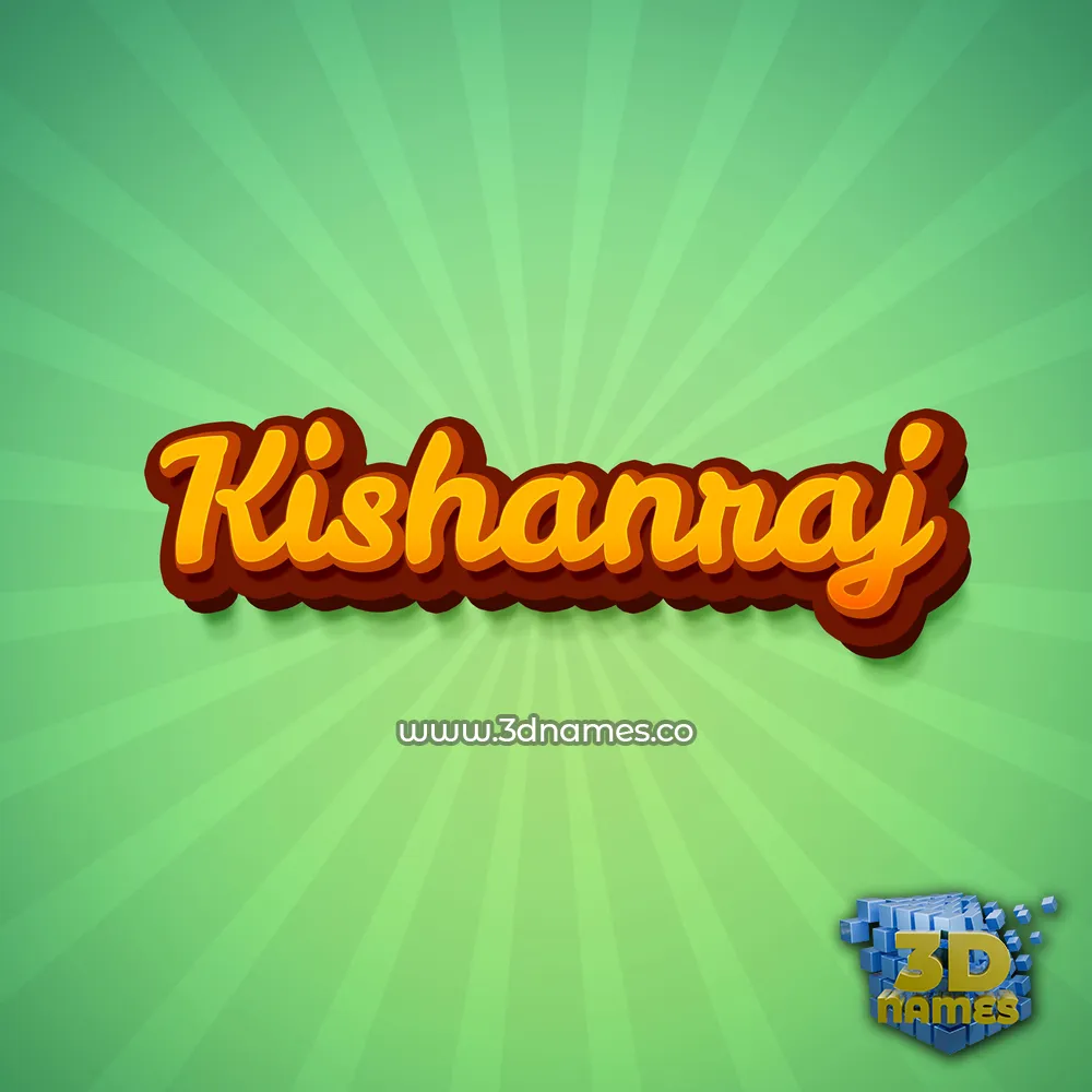 kishanraj in Green Rays style - 3D name wallpaper