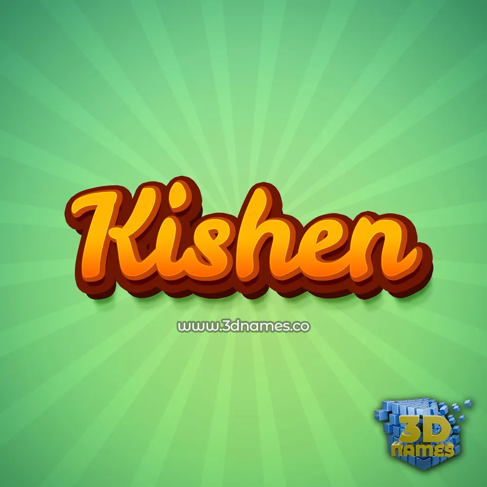kishen in Green Rays style - 3D name wallpaper