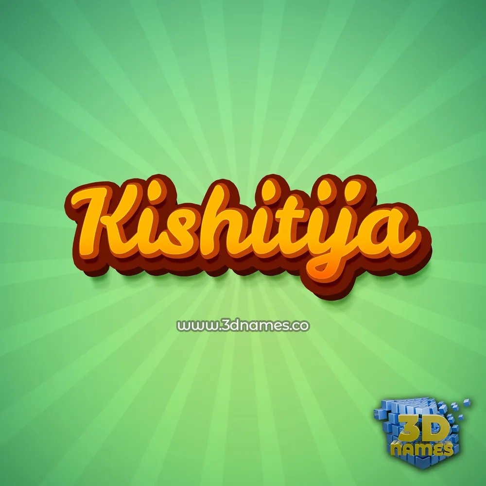 kishitija in Green Rays style - 3D name wallpaper