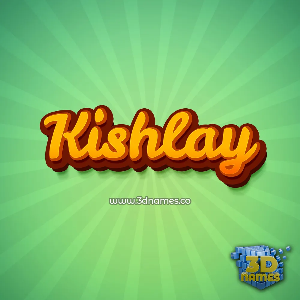 kishlay in Green Rays style - 3D name wallpaper