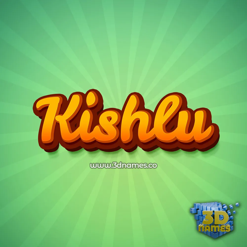 kishlu in Green Rays style - 3D name wallpaper