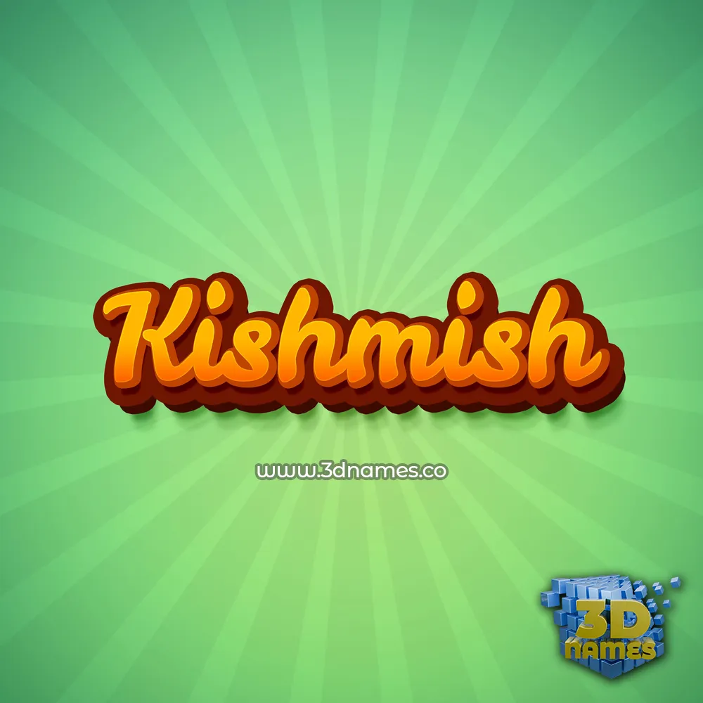 kishmish in Green Rays style - 3D name wallpaper