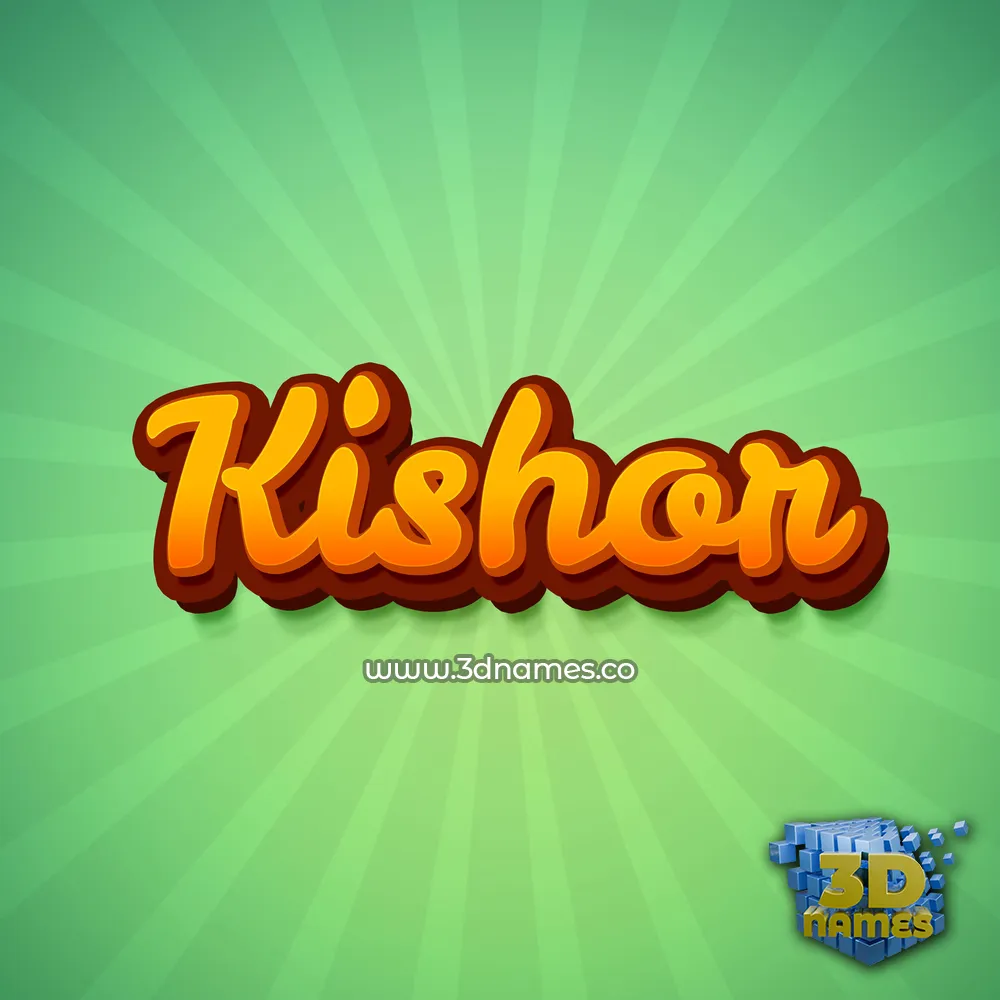 kishor in Green Rays style - 3D name wallpaper