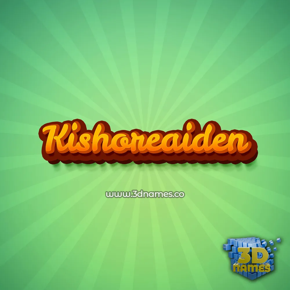 kishoreaiden in Green Rays style - 3D name wallpaper