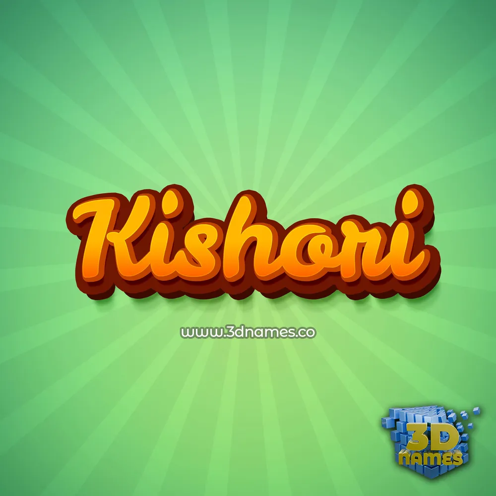 kishori in Green Rays style - 3D name wallpaper
