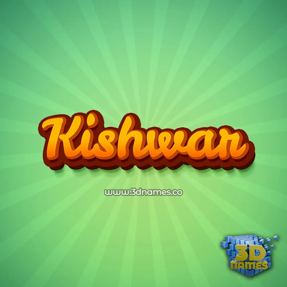 kishwar in Green Rays style - 3D name wallpaper