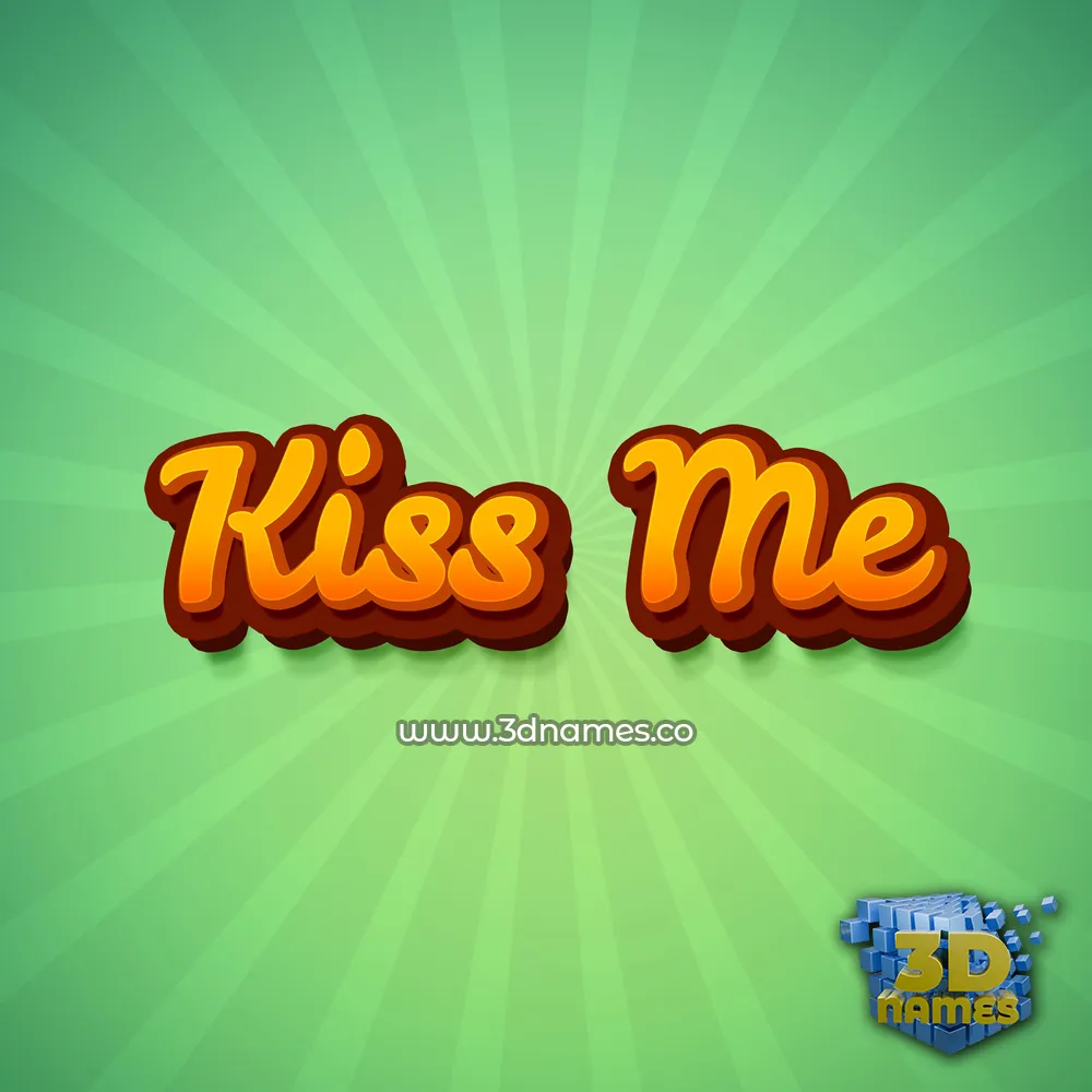 kiss me in Green Rays style - 3D name wallpaper