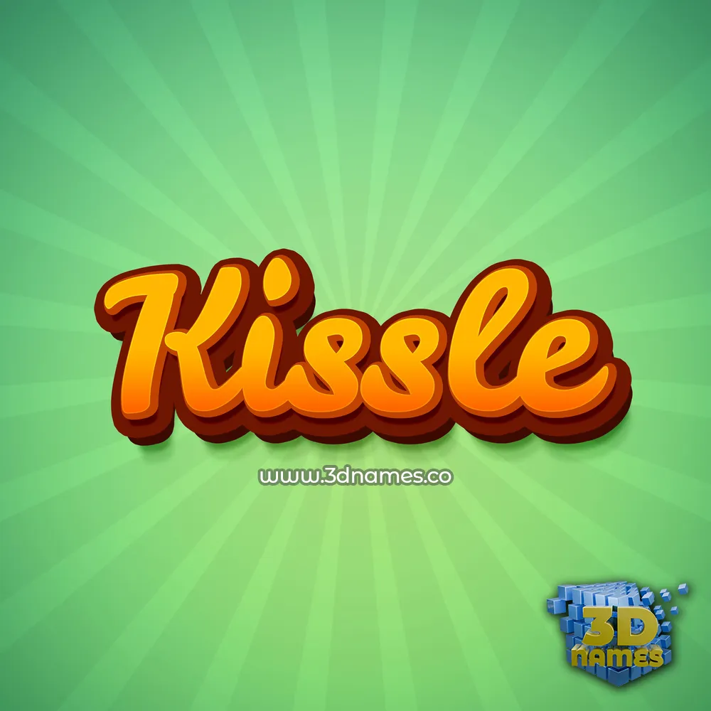 kissle in Green Rays style - 3D name wallpaper