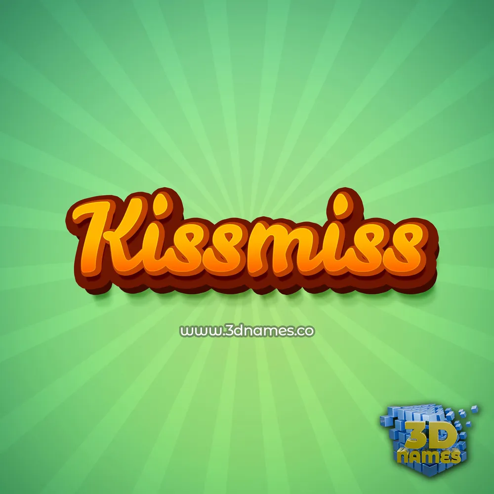 kissmiss in Green Rays style - 3D name wallpaper